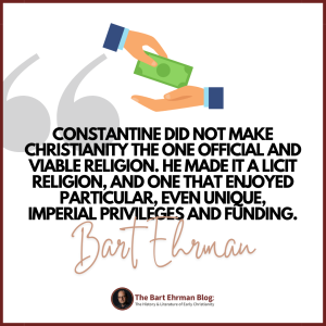 Constantine did not make Christianity the one official and viable religion.  He made it a licit religion, and one that enjoyed particular, even unique, imperial privileges and funding.