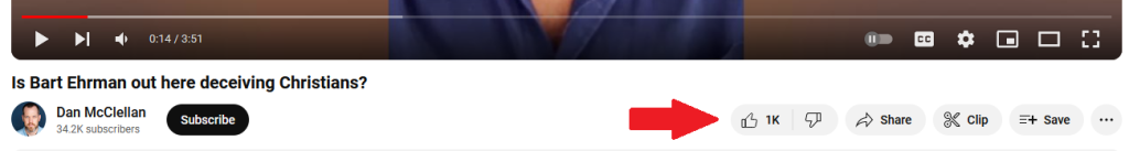 Click the Like button on YouTube
