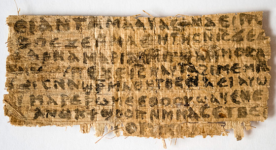 Front of fourth-century papyrus fragment Front of fourth-century papyrus fragment