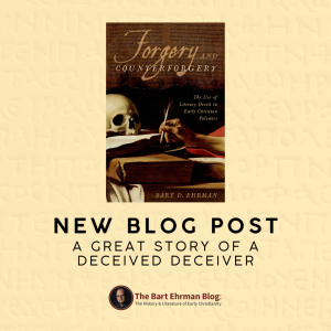 Photo of cover of Forgery and Counterforgery by Bart Ehrman